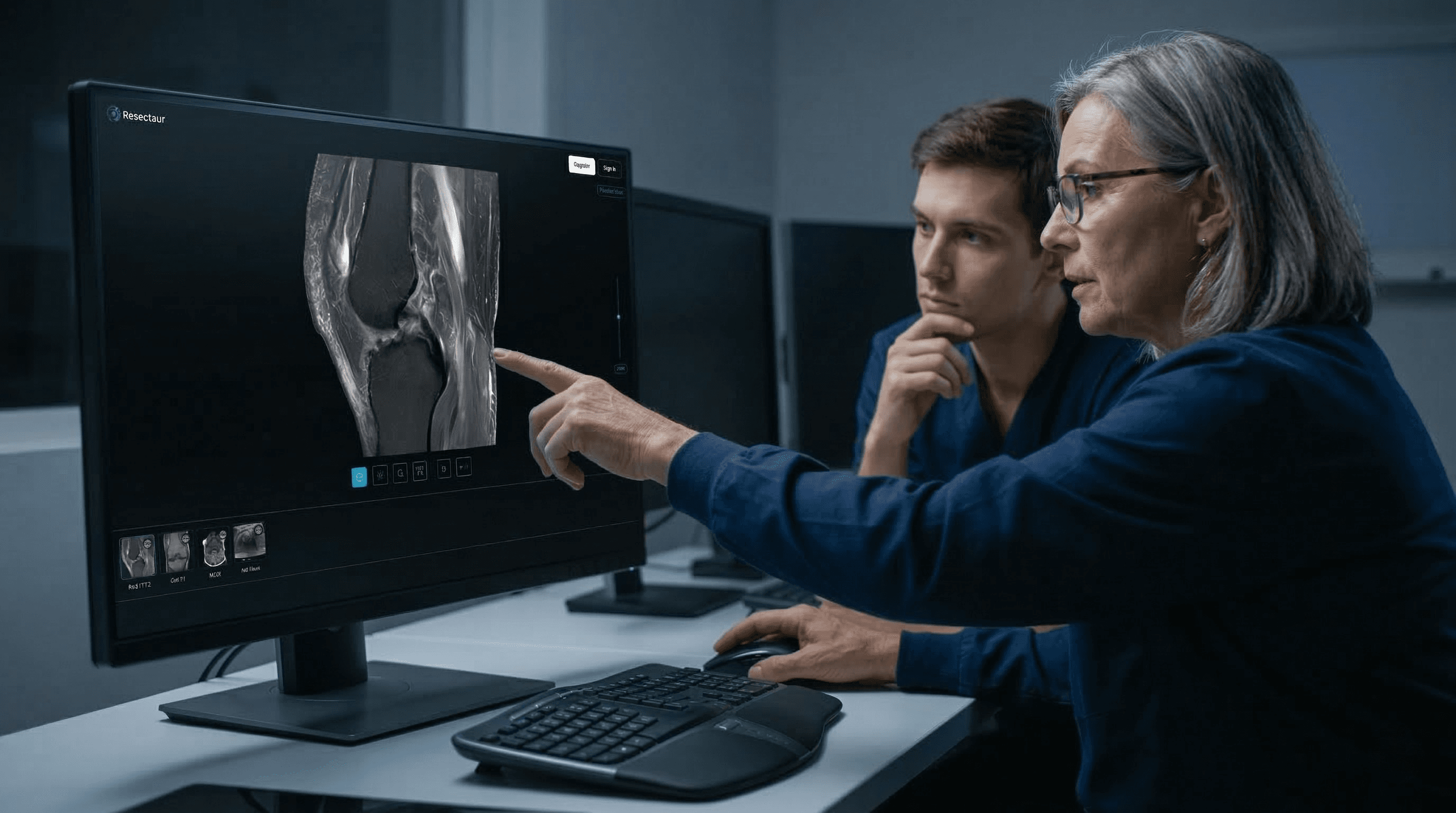 Learner exploring interactive medical imaging