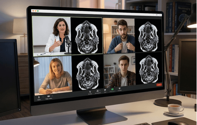 Live radiology conference with interactive image viewers